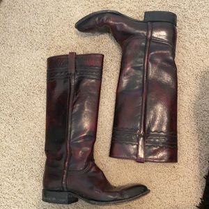 Lucchese Black Cherry Leather Boots